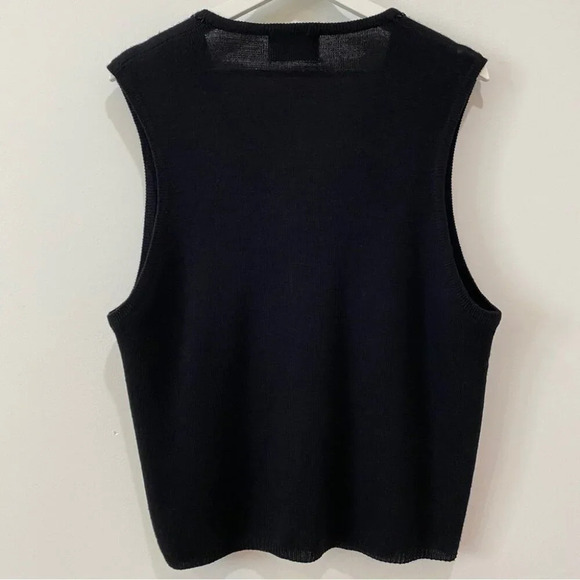 Jessica Petite Vintage Grandmacore Delicate Beaded Button Up Knit Black Cardigan - Picture 16 of 16